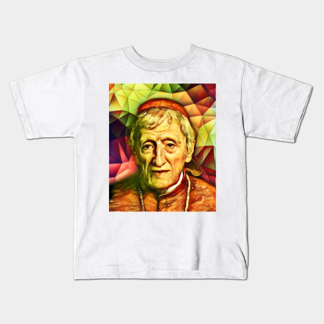 John Henry Newman Snow Portrait | John Henry Newman Artwork 15 Kids T-Shirt by JustLit